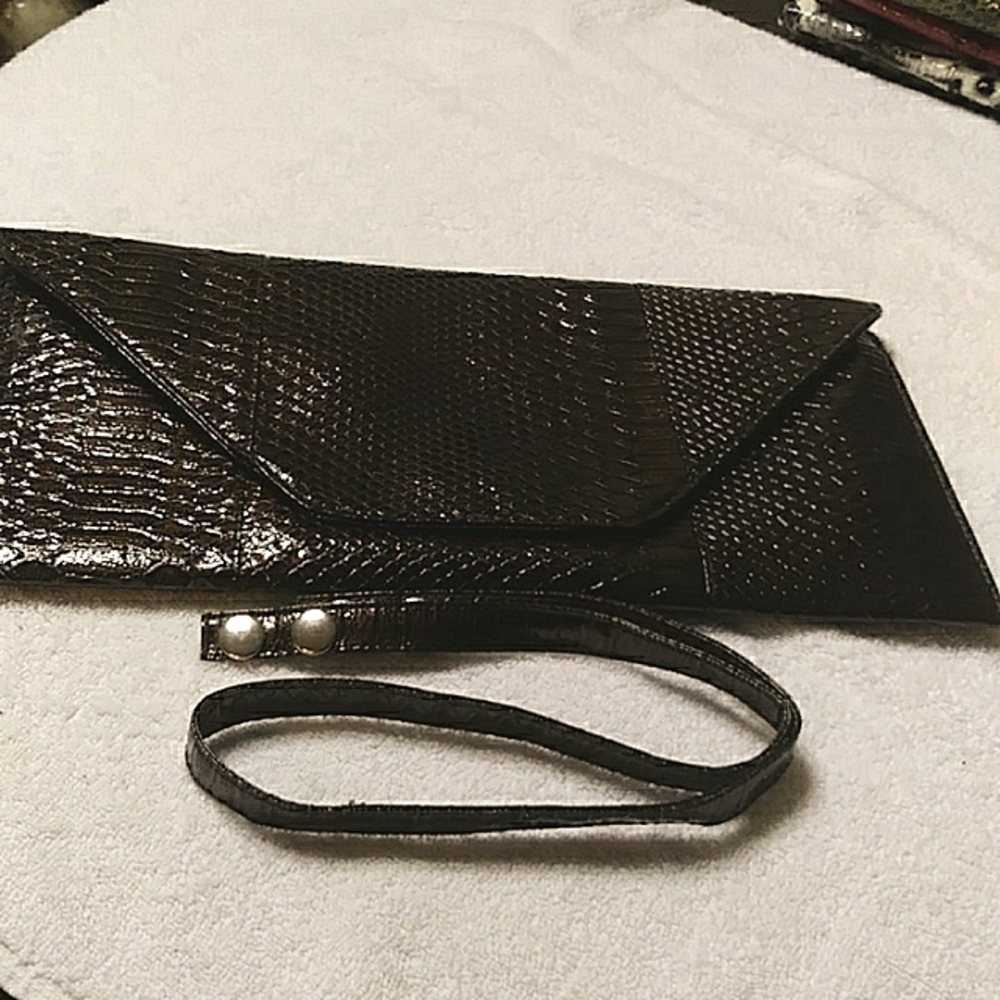 Snake Skin Pattern Envelope Clutch